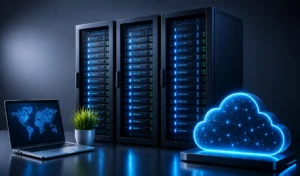 High-performance web hosting servers and cloud infrastructure.